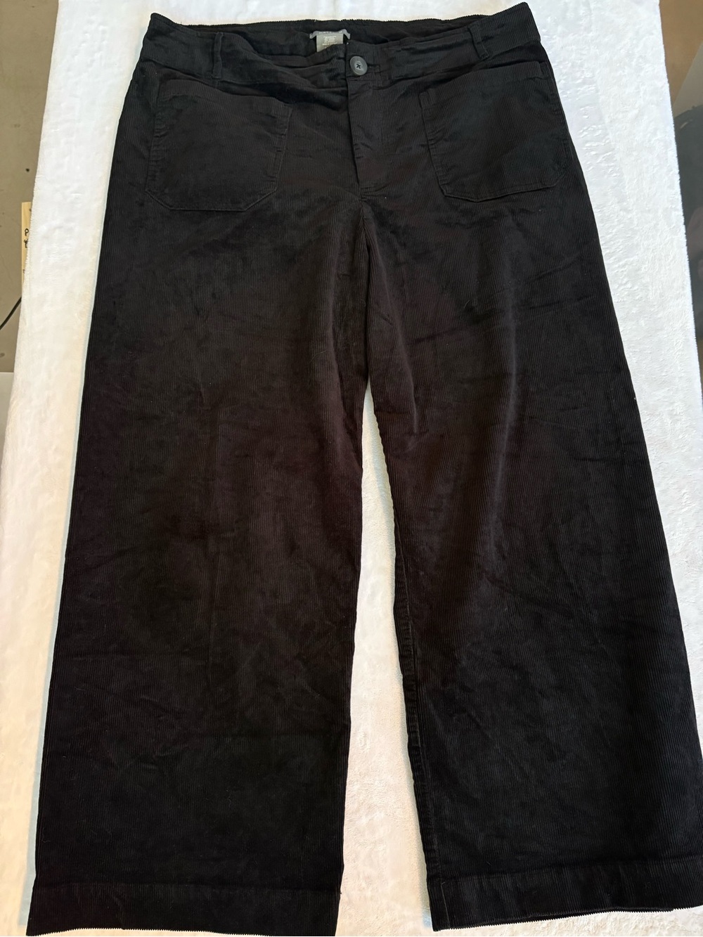 Matty M Women's Wide Leg Rich Black Corduroy Pants Size XXL